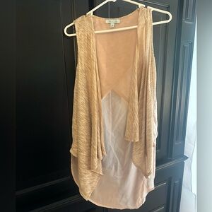 Chic tan Drape Sleeveless Top/vest
